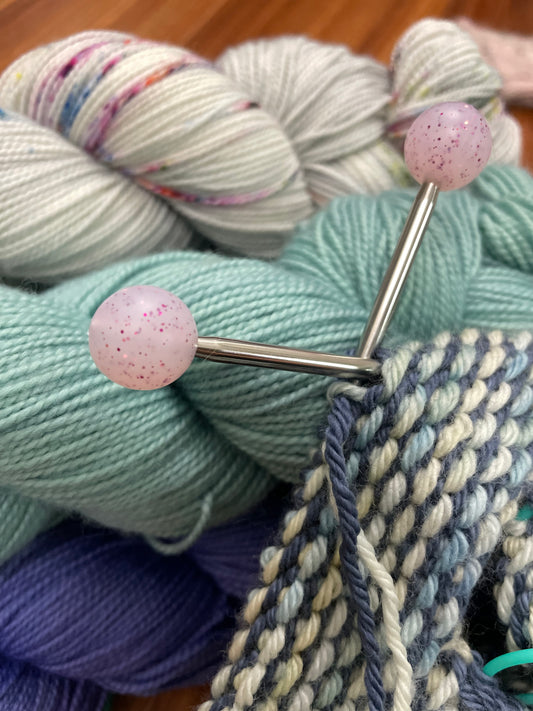 Pink Glitter Round Stitch Stoppers